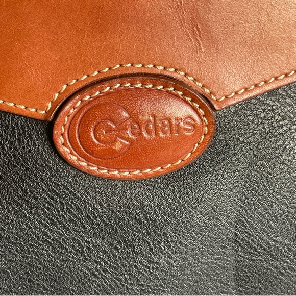 CEDARS Shoulder Tote Bag Purse Black/Brown Lined In Leather European Designer. - Picture 3 of 15